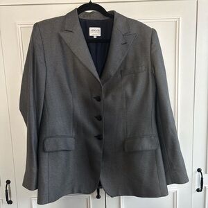 Armani Collezioni Women's Gray Three-Button Tailored Blazer